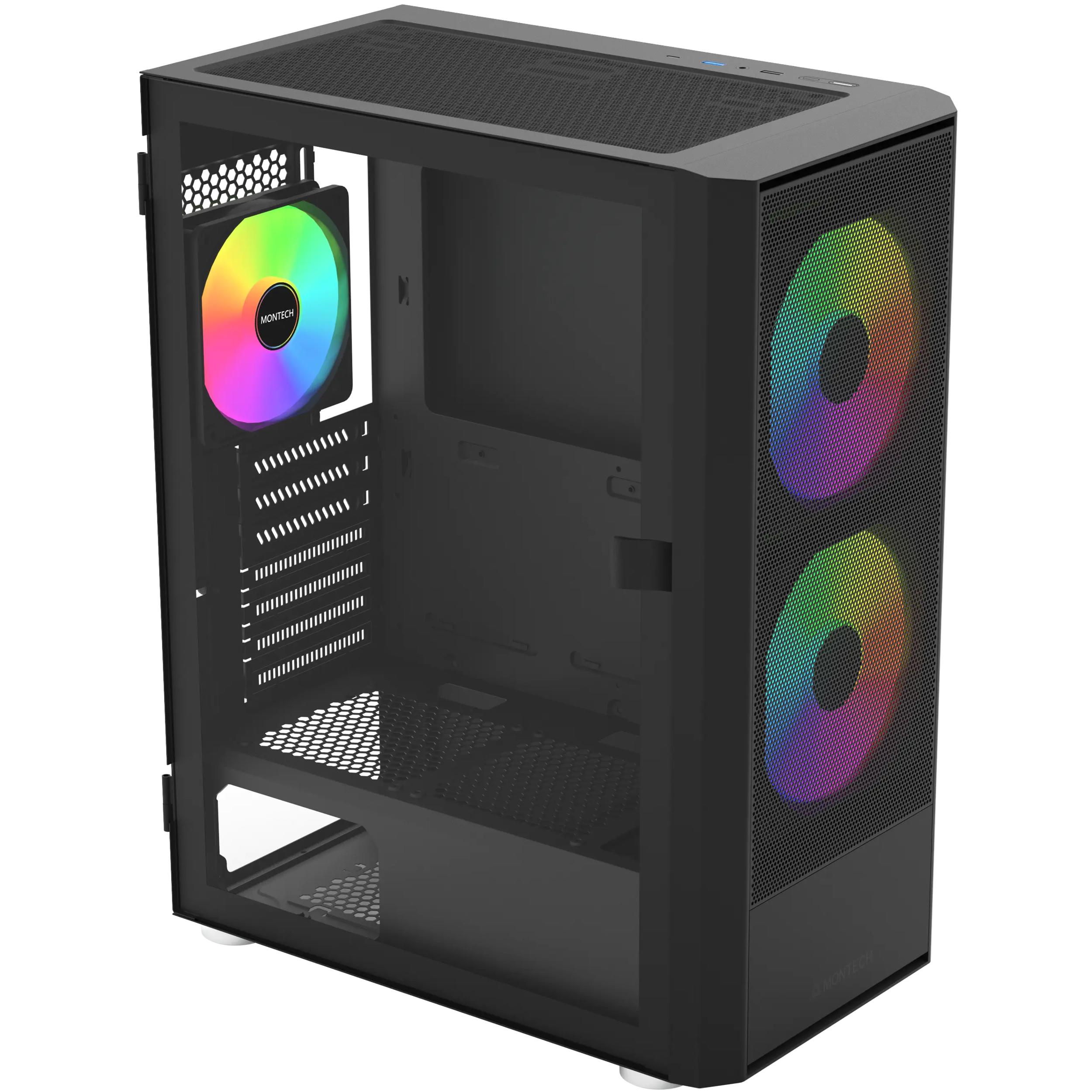 A large main feature product image of Montech X2 PLUS ARGB Mid Tower Case (Black)
