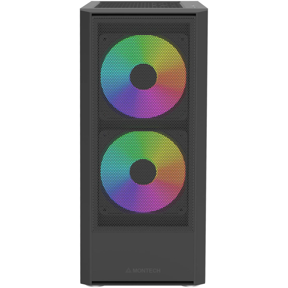 A large main feature product image of Montech X2 PLUS ARGB Mid Tower Case (Black)