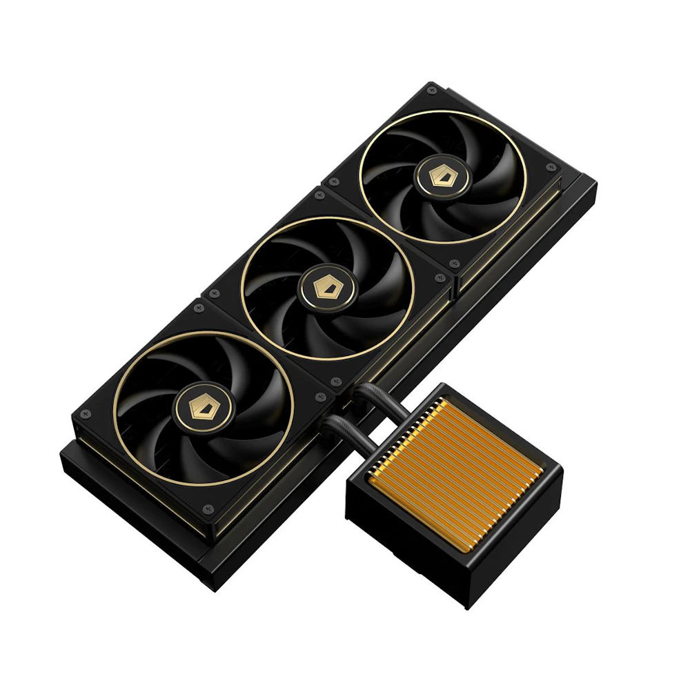 A large main feature product image of ID-COOLING DX360 GDL 360mm AIO Liquid CPU Cooler (Black/Gold)