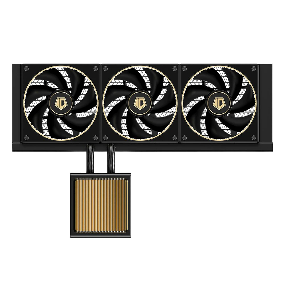 A large main feature product image of ID-COOLING DX360 GDL 360mm AIO Liquid CPU Cooler (Black/Gold)