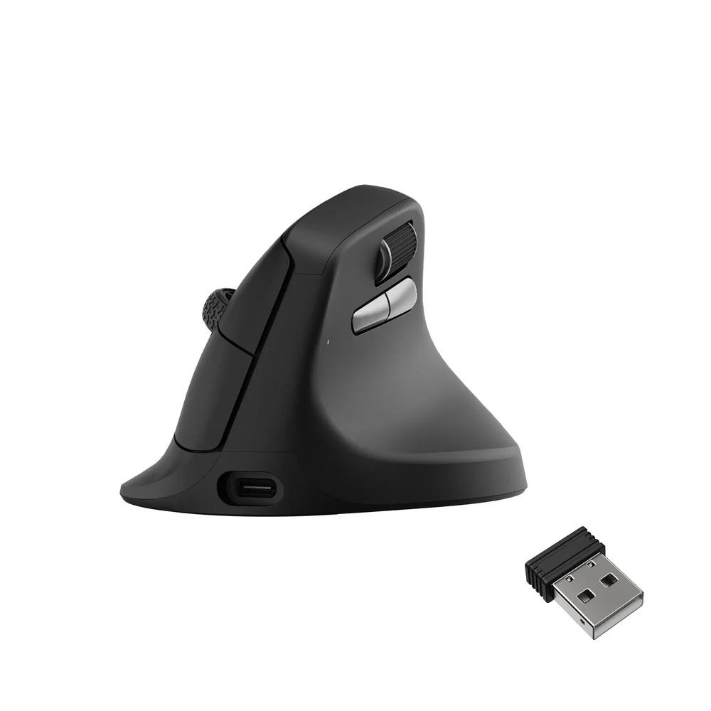 A large main feature product image of Keychron M5 - 8K Wireless Ergonomic Mouse - Black