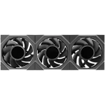 A small tile product image of Lian LI UNI FAN TL120 LCD FLEX - 120mm Modular LCP Wireless PWM Reverse Blade Fan 3-Pack (Black)