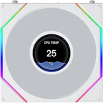 A small tile product image of Lian LI UNI FAN TL120 LCD FLEX - 120mm Modular LCP Wireless PWM Reverse Blade Fan (White)