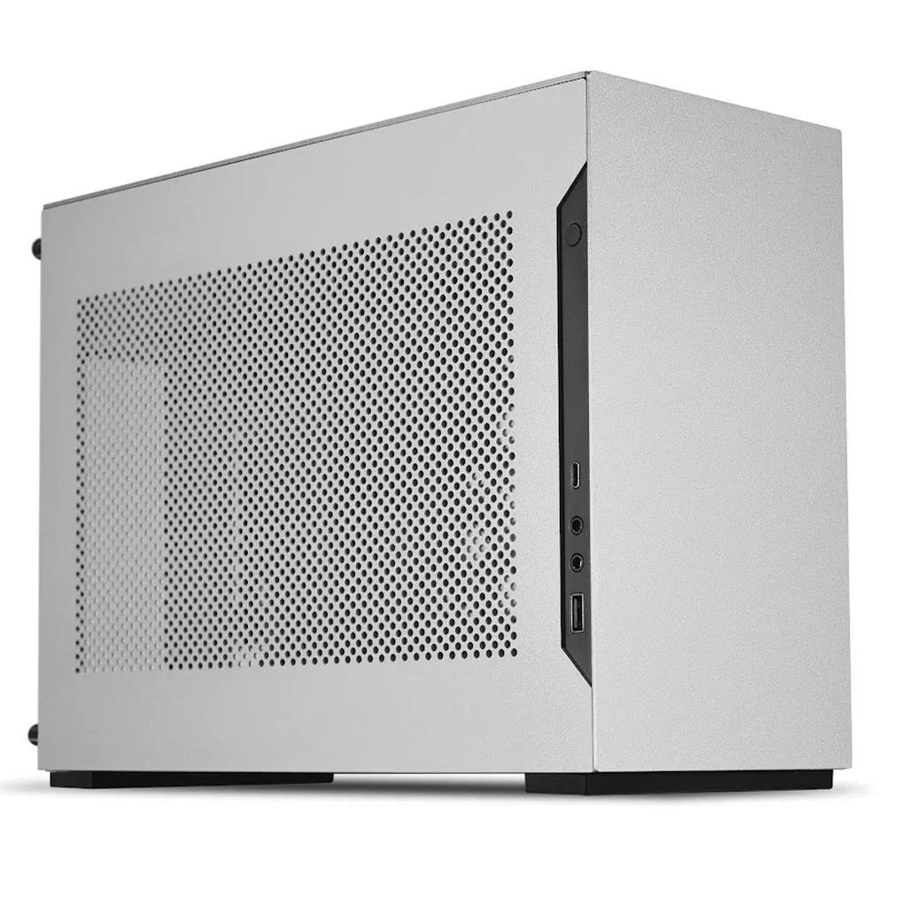 A large main feature product image of Lian Li A4-H2O PCIe 5.0 SFF 11L Mini-ITX Case (Silver)