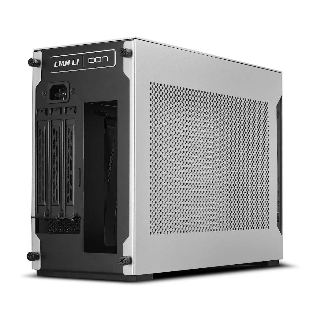 A large main feature product image of Lian Li A4-H2O PCIe 5.0 SFF 11L Mini-ITX Case (Silver)