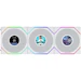 A product image of Lian LI UNI FAN TL120 LCD FLEX - 120mm Modular LCP Wireless PWM Fan 3-Pack (White)