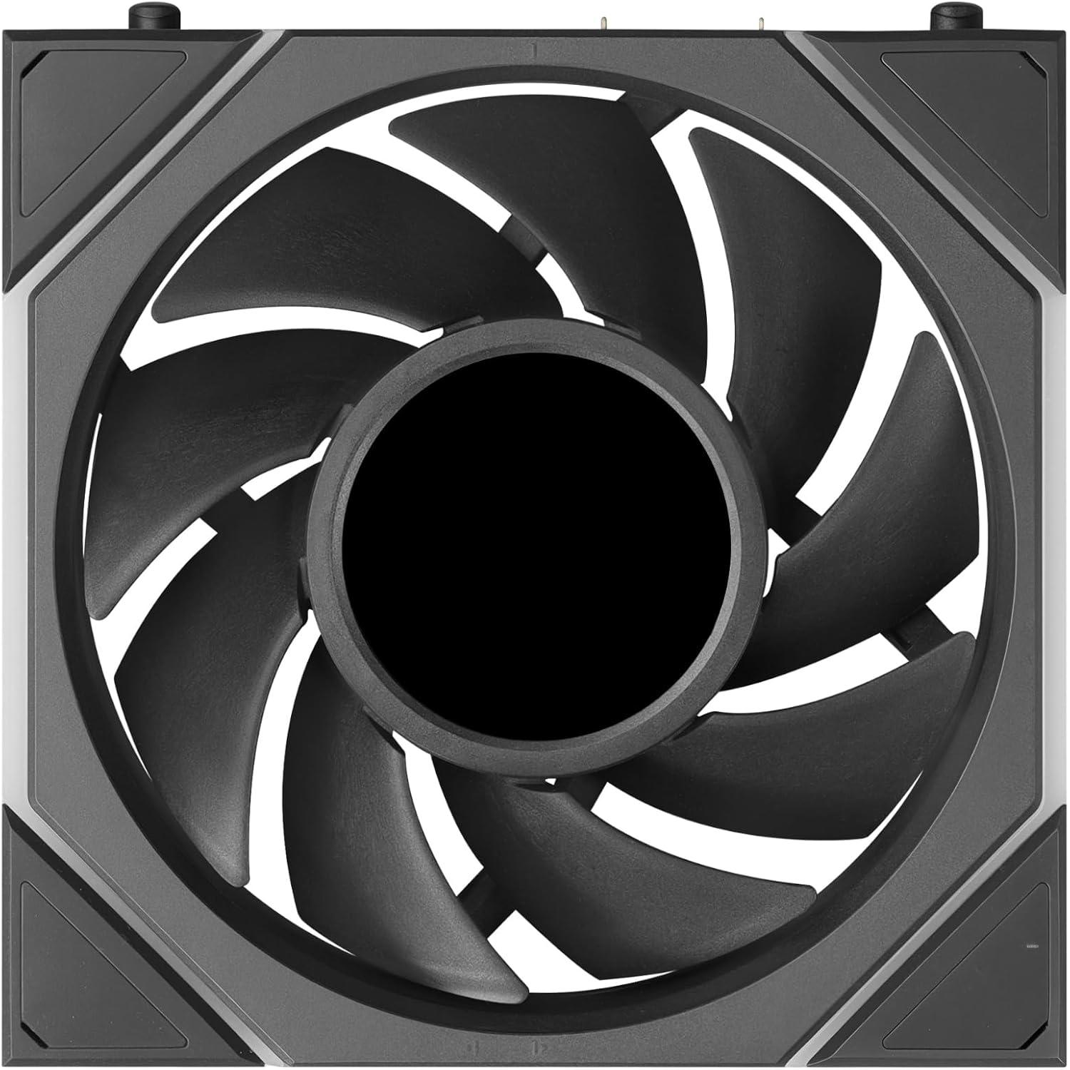 A large main feature product image of Lian LI UNI FAN TL120 LCD FLEX - 120mm Modular LCP Wireless PWM Fan (Black)