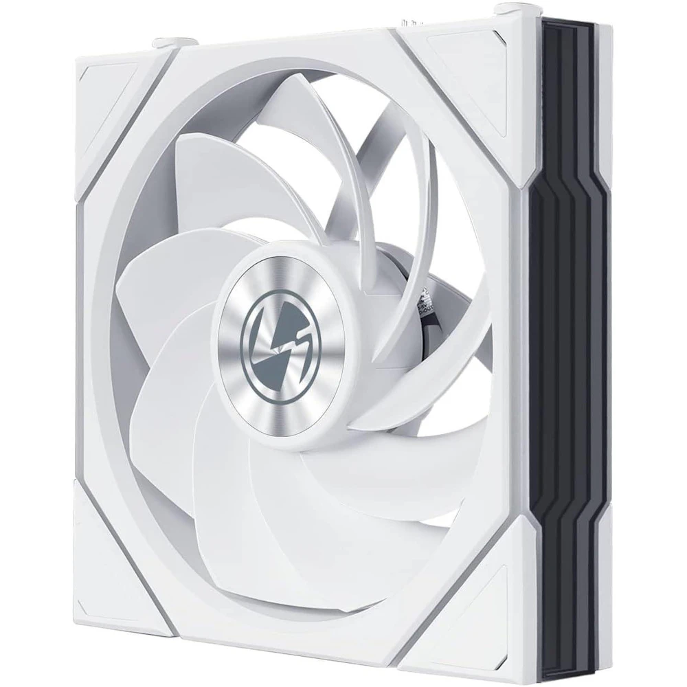 A large main feature product image of Lian LI UNI FAN TL120 FLEX - 120mm Modular LCP Wireless PWM Reverse Blade Fan 3-Pack (White)
