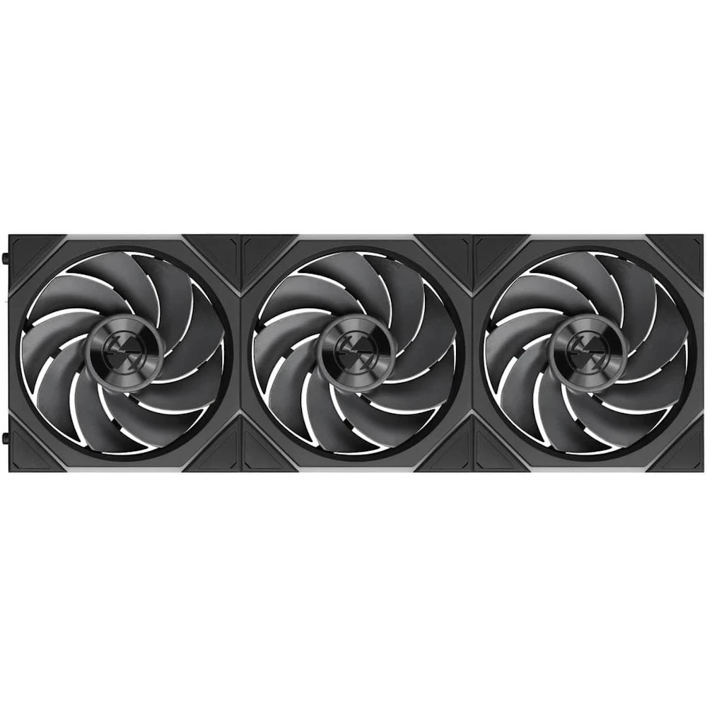 A large main feature product image of Lian LI UNI FAN TL120 FLEX - 120mm Modular LCP Wireless PWM Reverse Blade Fan 3-Pack (Black)