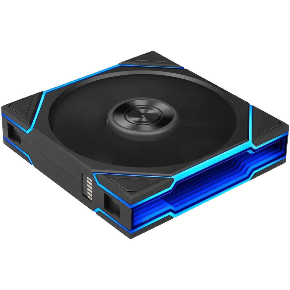A large main feature product image of Lian LI UNI FAN TL120 FLEX - 120mm Modular LCP Wireless PWM Reverse Blade Fan (Black)