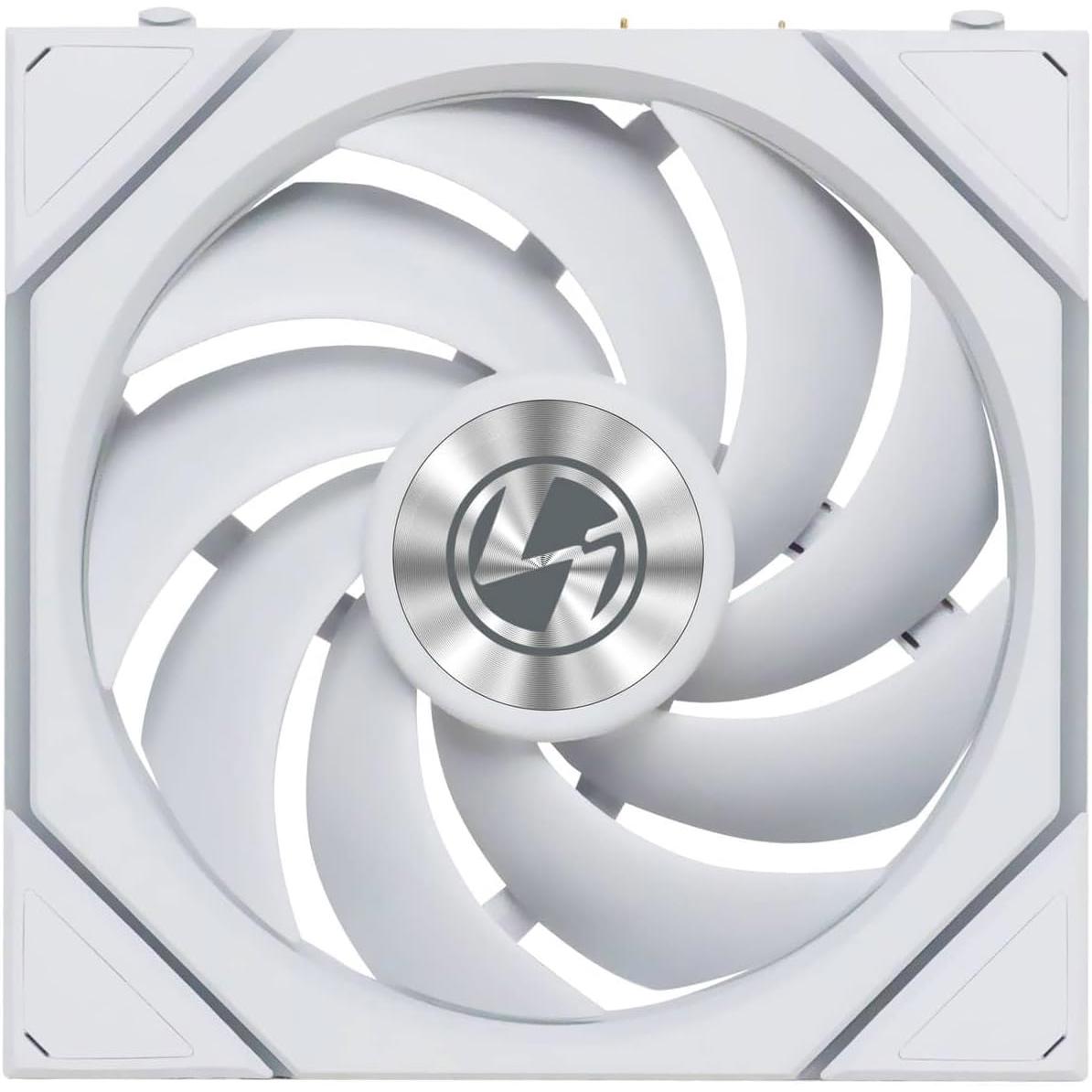 A large main feature product image of Lian LI UNI FAN TL120 FLEX - 120mm Modular LCP Wireless PWM Fan 3-Pack (White)