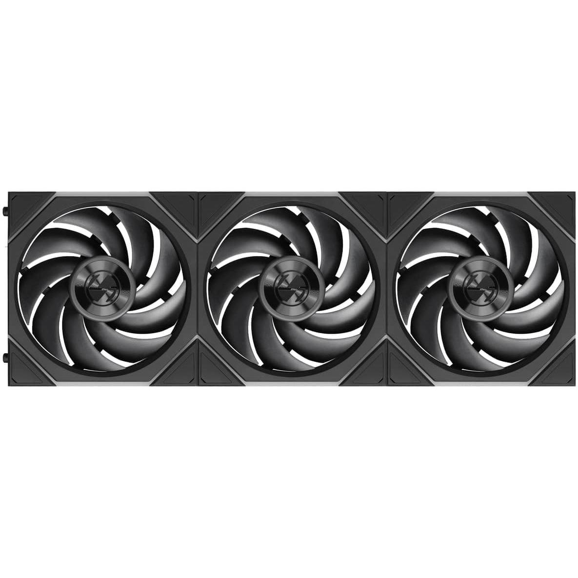 A large main feature product image of Lian LI UNI FAN TL120 FLEX - 120mm Modular LCP Wireless PWM Fan 3-Pack (Black)