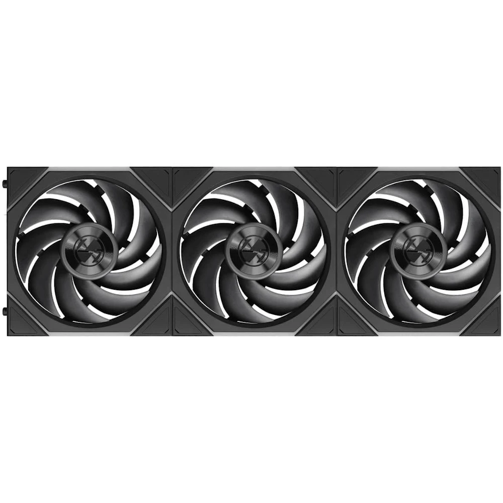 A large main feature product image of Lian LI UNI FAN TL120 FLEX - 120mm Modular LCP Wireless PWM Fan 3-Pack (Black)