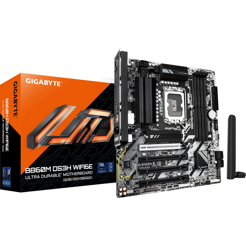Gigabyte B860M DS3H WiFi6E LGA1851 mATX Desktop Motherboard