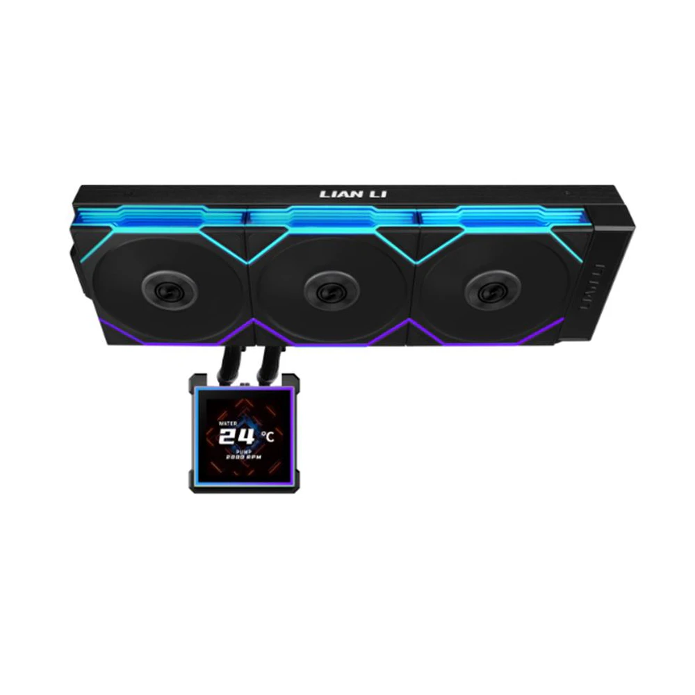 A large main feature product image of Lian Li HydroShift II LCD-S 360TL - 360mm ARGB AIO Liquid CPU Cooler (Black)