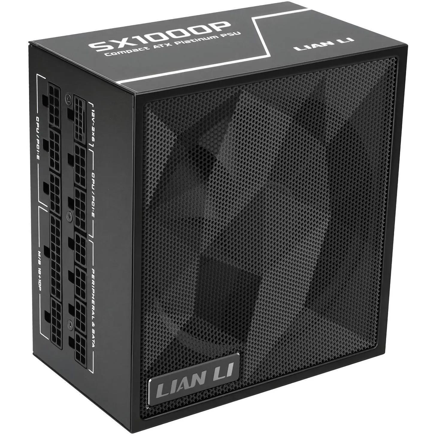 A large main feature product image of Lian Li SX 1000W Platinum PCIe 5.1 ATX 3.1 SFX Modular PSU