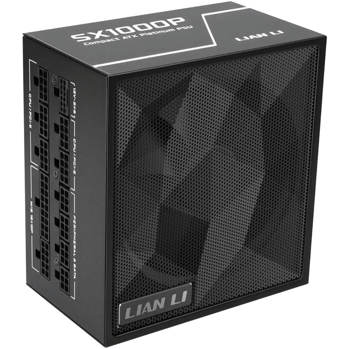 A large main feature product image of Lian Li SX 1000W Platinum PCIe 5.1 ATX 3.1 SFX Modular PSU