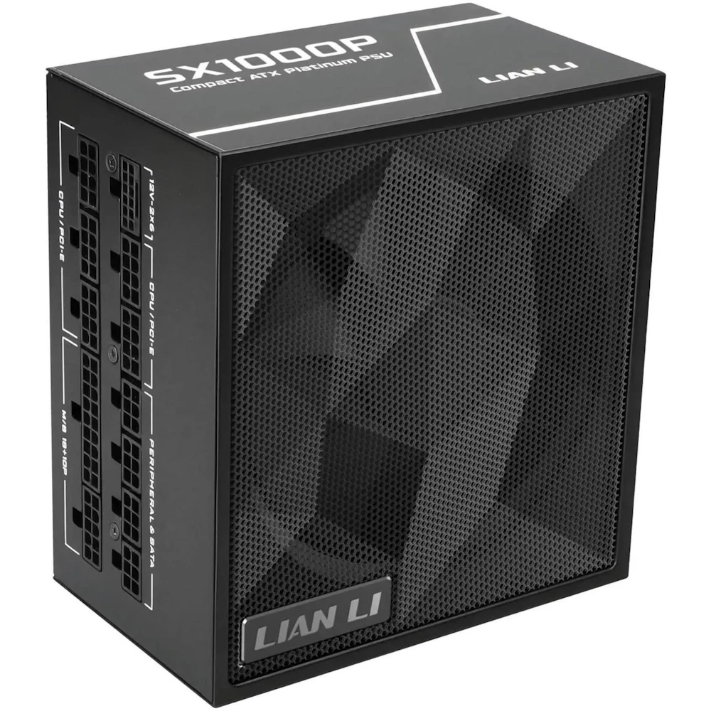 A large main feature product image of Lian Li SX 1000W Platinum PCIe 5.1 ATX 3.1 SFX Modular PSU