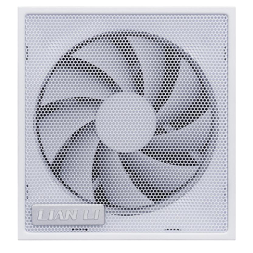 A large main feature product image of Lian Li SX 1200W Platinum PCIe 5.1 ATX 3.1 SFX Modular PSU (White)