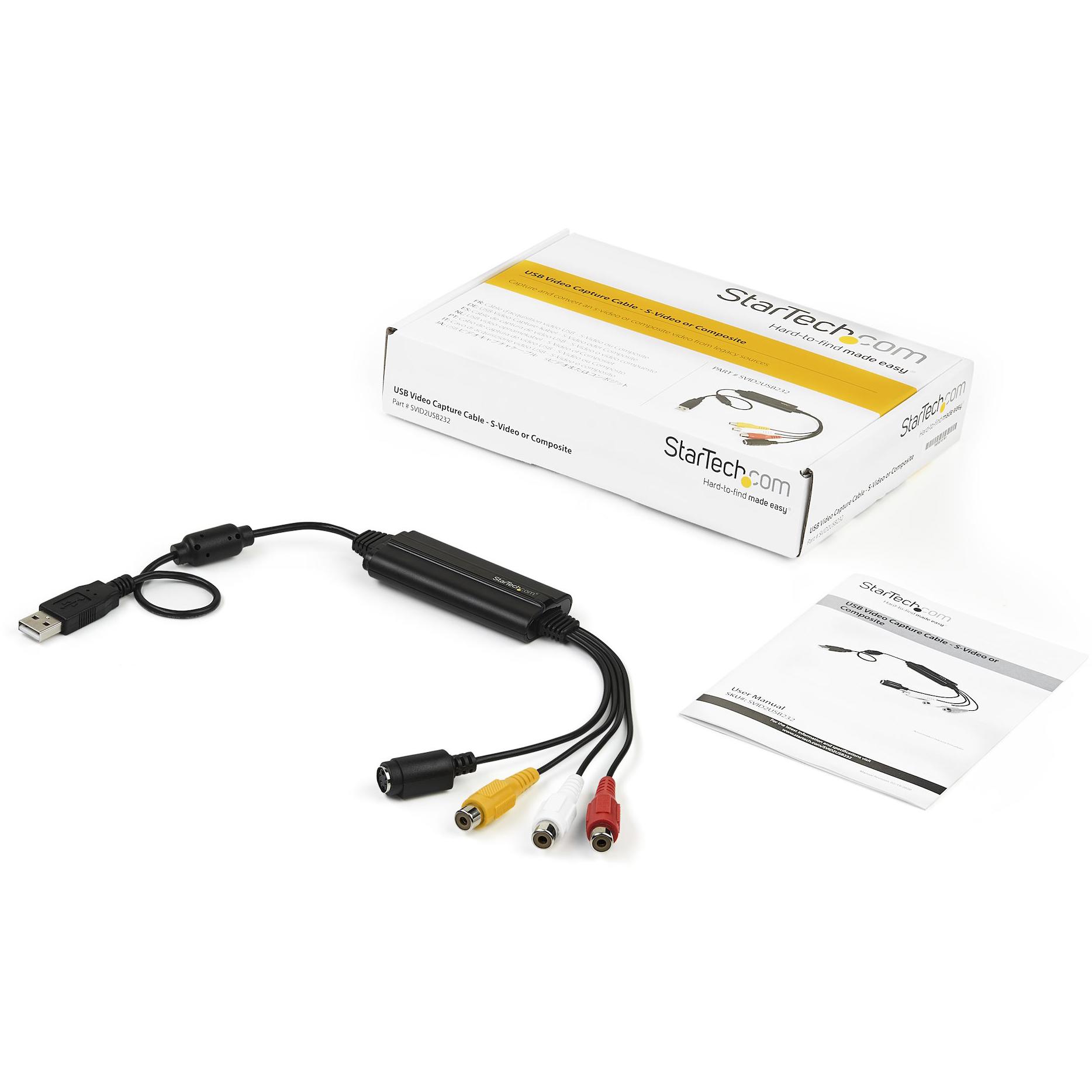 A large main feature product image of EX-DEMO Startech USB Video Capture Adapter - S Video / Composite to USB Cable