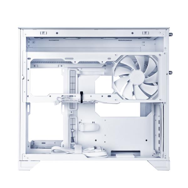 A large main feature product image of Lian Li O11 Vision-M Micro Tower Case (White)