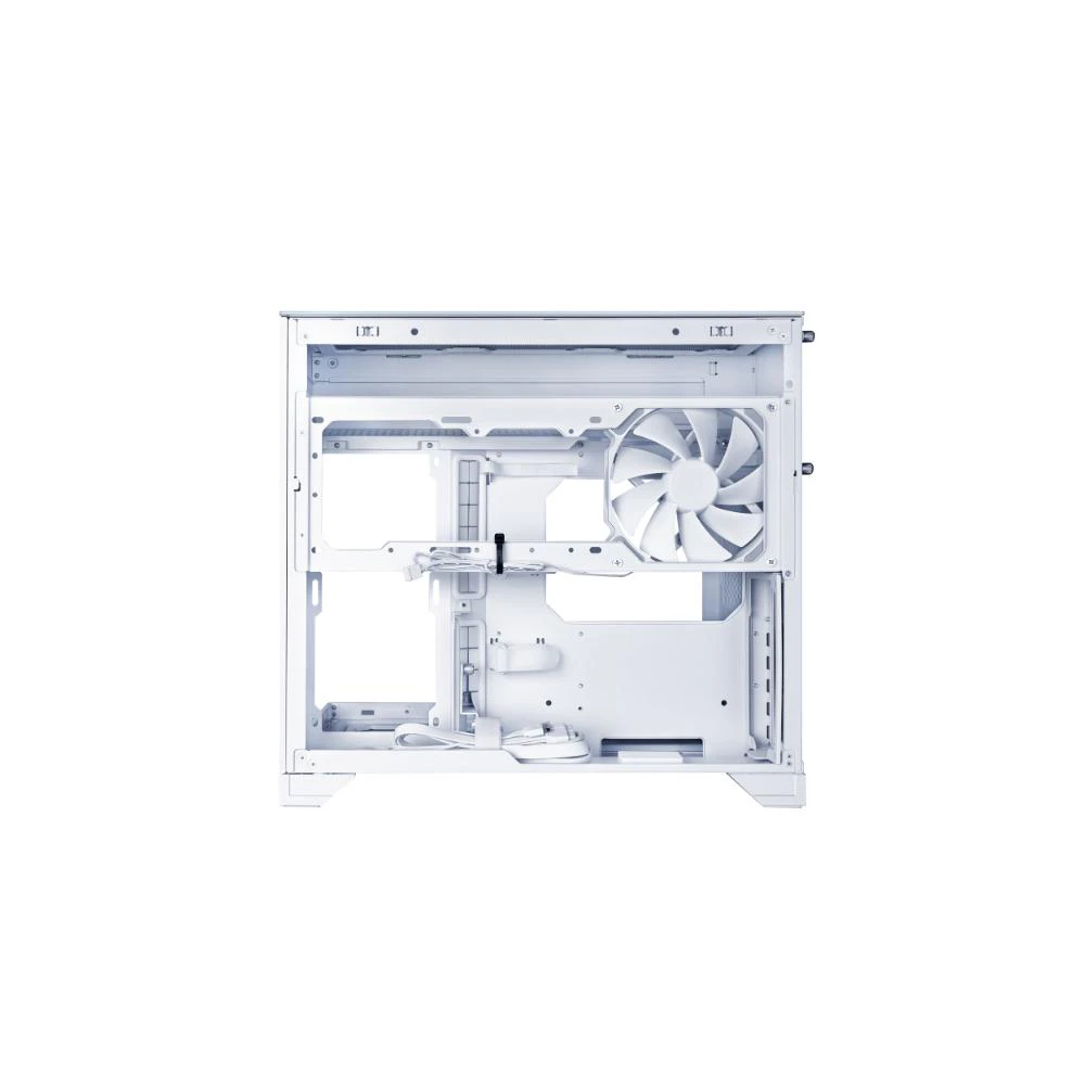 A large main feature product image of Lian Li O11 Vision-M Micro Tower Case (White)