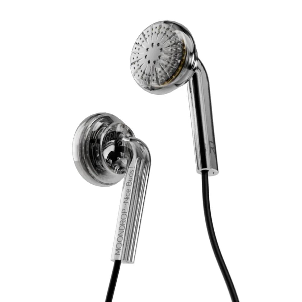 A large main feature product image of MOONDROP Nice Buds Dynamic Wired Earbuds with Mic - Transparent