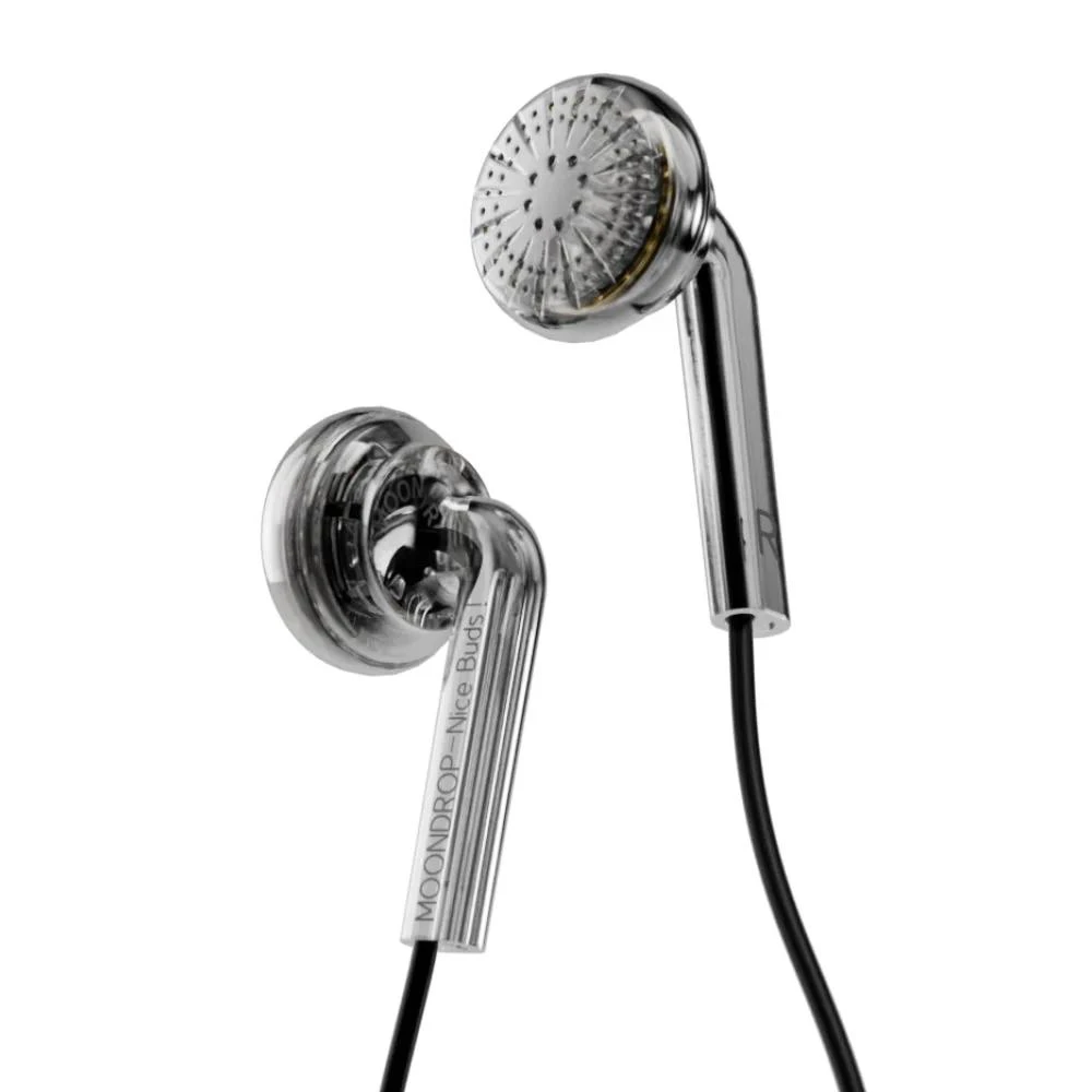 A large main feature product image of MOONDROP Nice Buds Dynamic Wired Earbuds with Mic - Transparent
