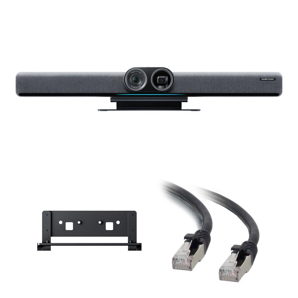 A large main feature product image of Insta360 Connect Dual 4K AI Video Bar with Wall Mount