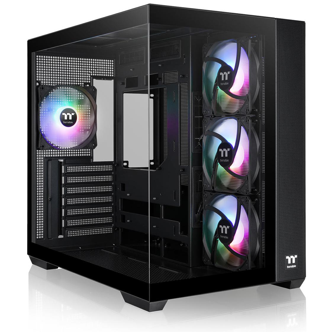 A large main feature product image of EX-DEMO Thermaltake View 380 TG - Mid Tower Case (Black)