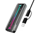 A product image of mbeat USB-C/A 10Gbps RGB M.2 NVMe & SATA SSD Enclosure