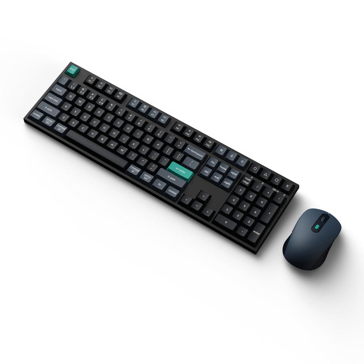 A large main feature product image of EX-DEMO Keychron B36 Silent Keyboard and BM25 Silent Mouse Wireless Combo - Black and Blue