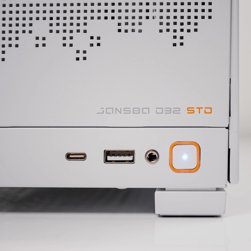 A large main feature product image of PLE Frost RTX 5060 Prebuilt Ready To Go Gaming PC