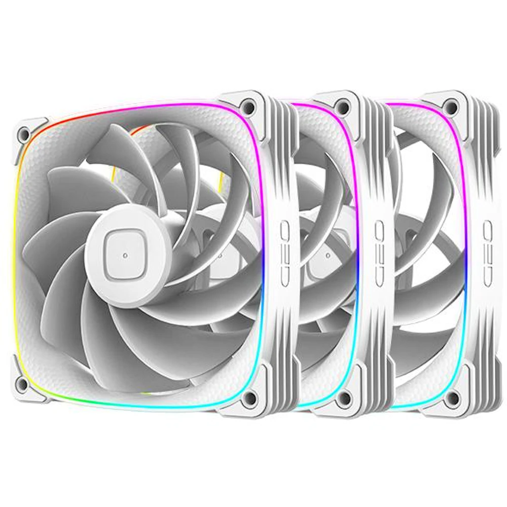 Geometric Future Squama 3003 Reverse - 120x30mm ARGB Performance PWM Fan 3-Pack (White)