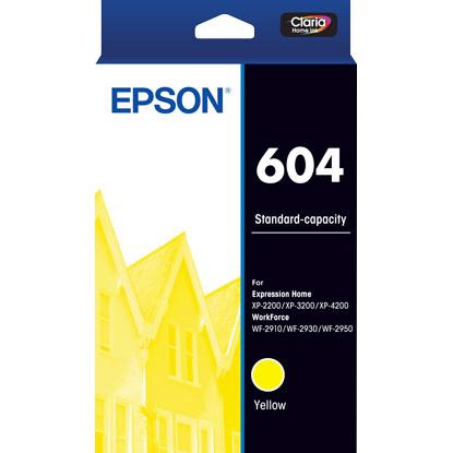 A large main feature product image of Epson 604 Yellow Ink Cartridge