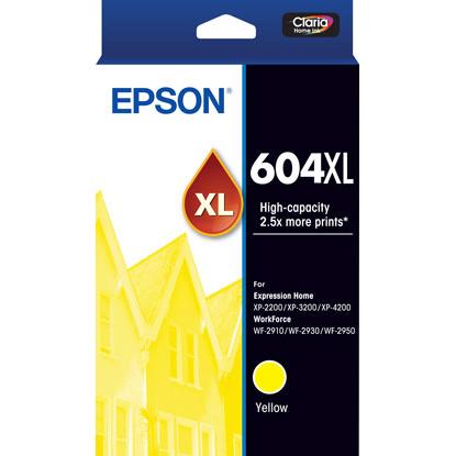 A large main feature product image of Epson 604XL Yellow Ink Cartridge