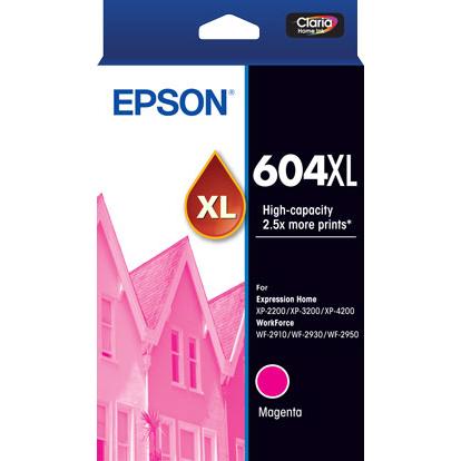 A large main feature product image of Epson 604XL Magenta Ink Cartridge