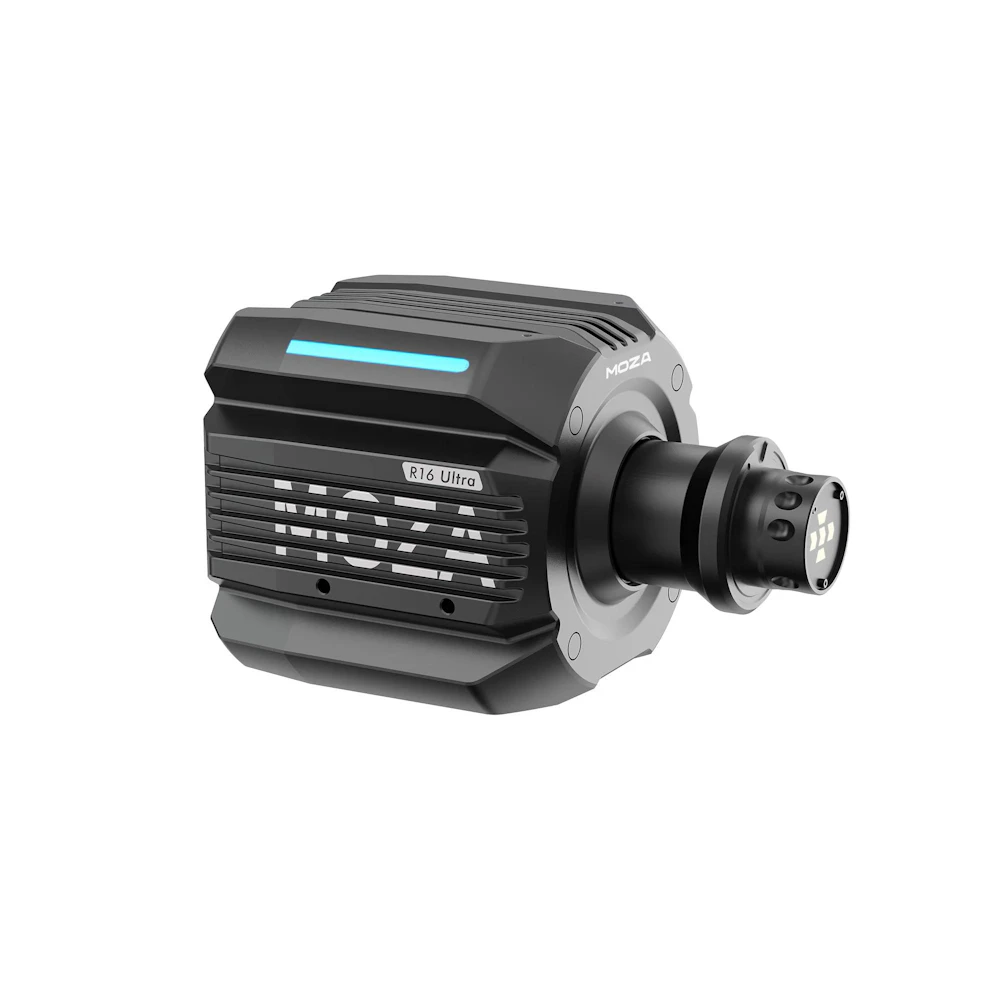 A large main feature product image of MOZA R16 Ultra Direct Drive Wheel Base