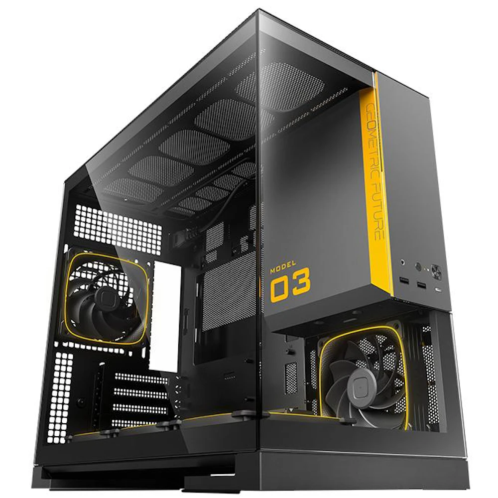 Geometric Future Model 3 - Micro Tower Glass Case (Black/Grey)