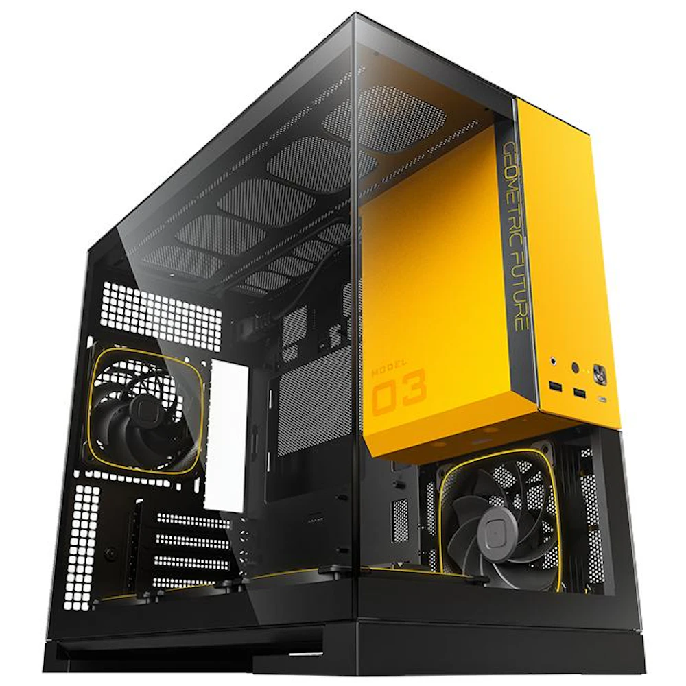 Geometric Future Model 3 - Micro Tower Glass Case (Black/Yellow)
