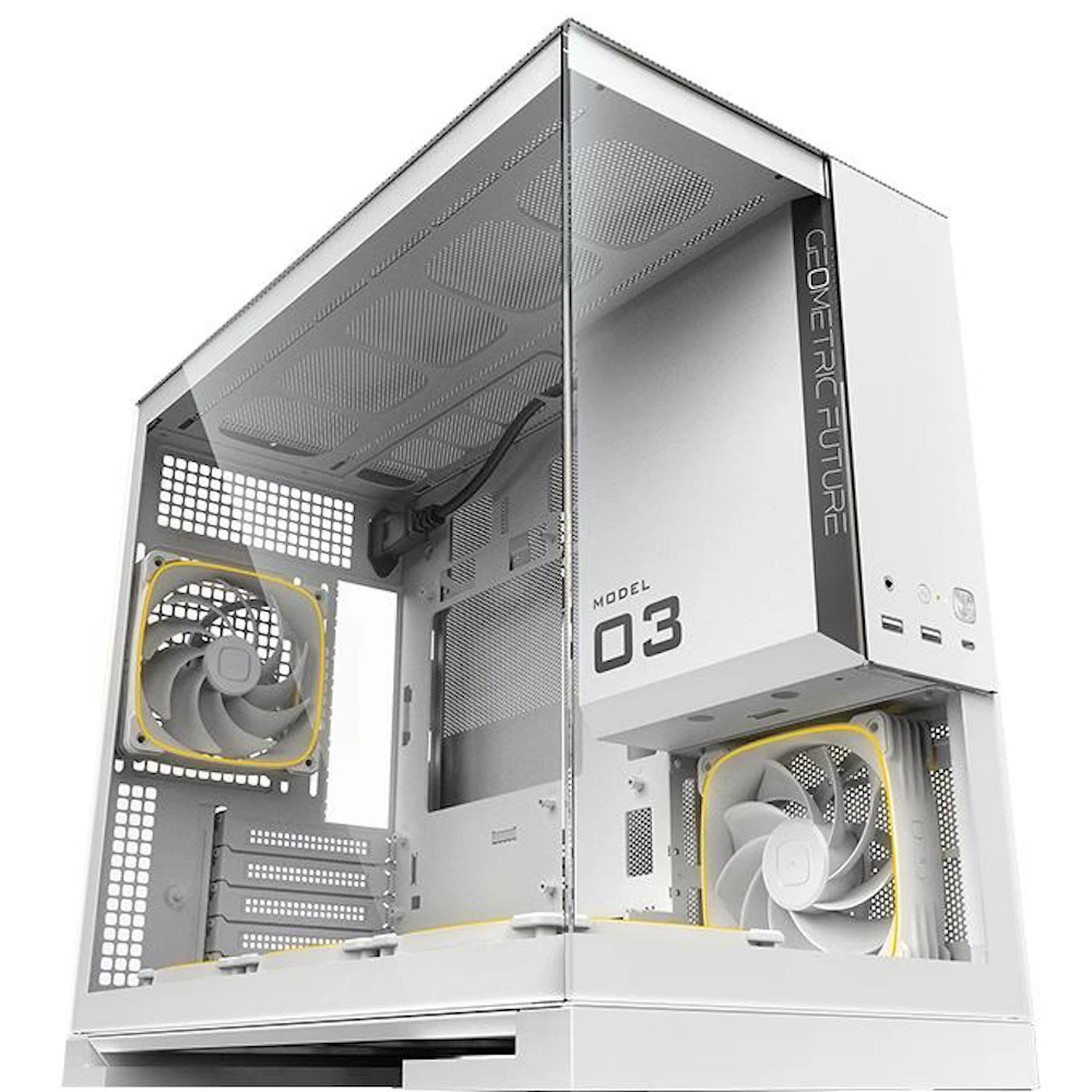 Geometric Future Model 3 - Micro Tower Glass Case (White)