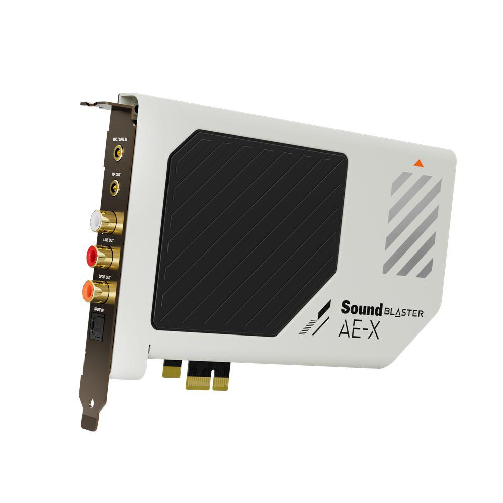 A large main feature product image of Creative Sound Blaster AE-X Hi-Res PCIe Sound Card