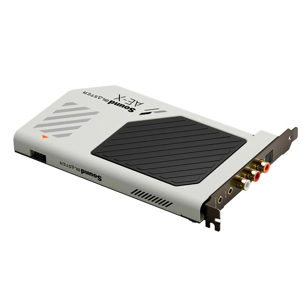 A large main feature product image of Creative Sound Blaster AE-X Hi-Res PCIe Sound Card