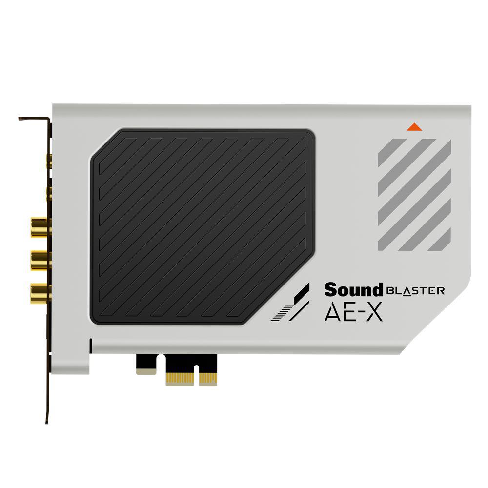 A large main feature product image of Creative Sound Blaster AE-X Hi-Res PCIe Sound Card