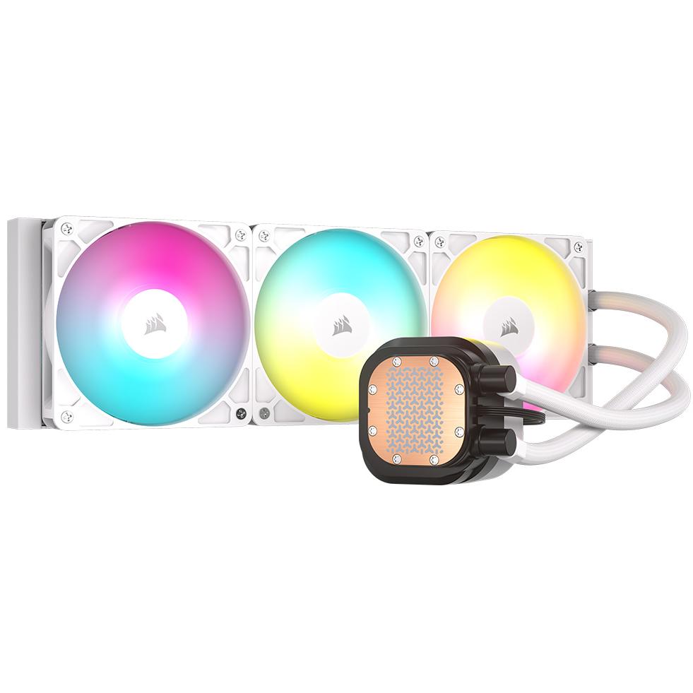 A large main feature product image of EX-DEMO Corsair NAUTILUS 360 RS ARGB - 360mm AIO Liquid CPU Cooler (White)