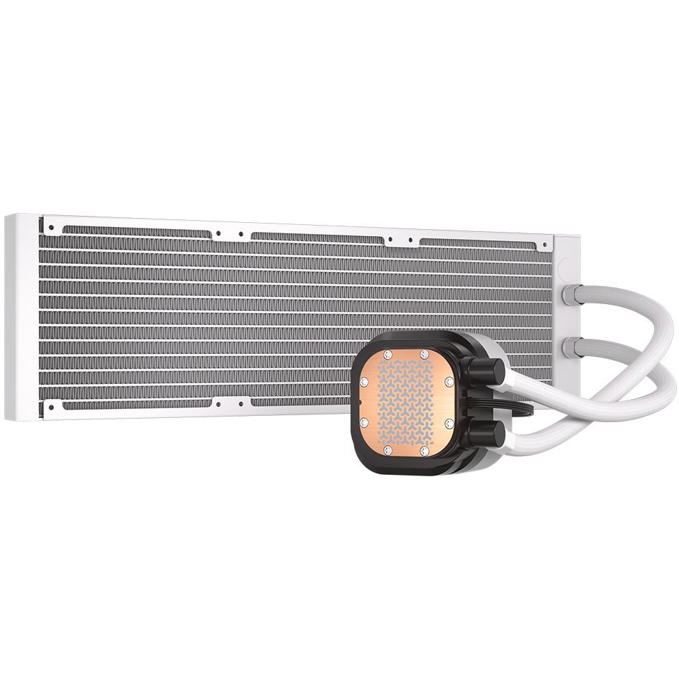 A large main feature product image of EX-DEMO Corsair NAUTILUS 360 RS ARGB - 360mm AIO Liquid CPU Cooler (White)