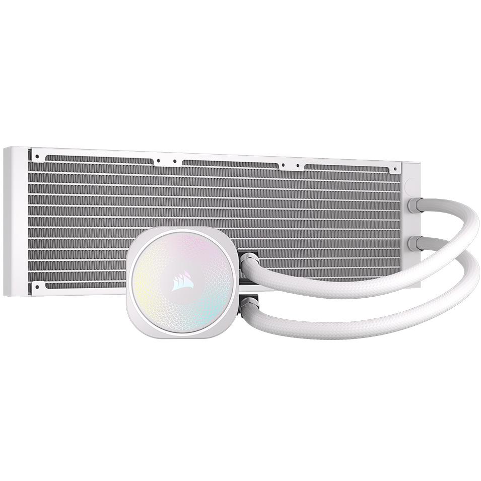 A large main feature product image of EX-DEMO Corsair NAUTILUS 360 RS ARGB - 360mm AIO Liquid CPU Cooler (White)