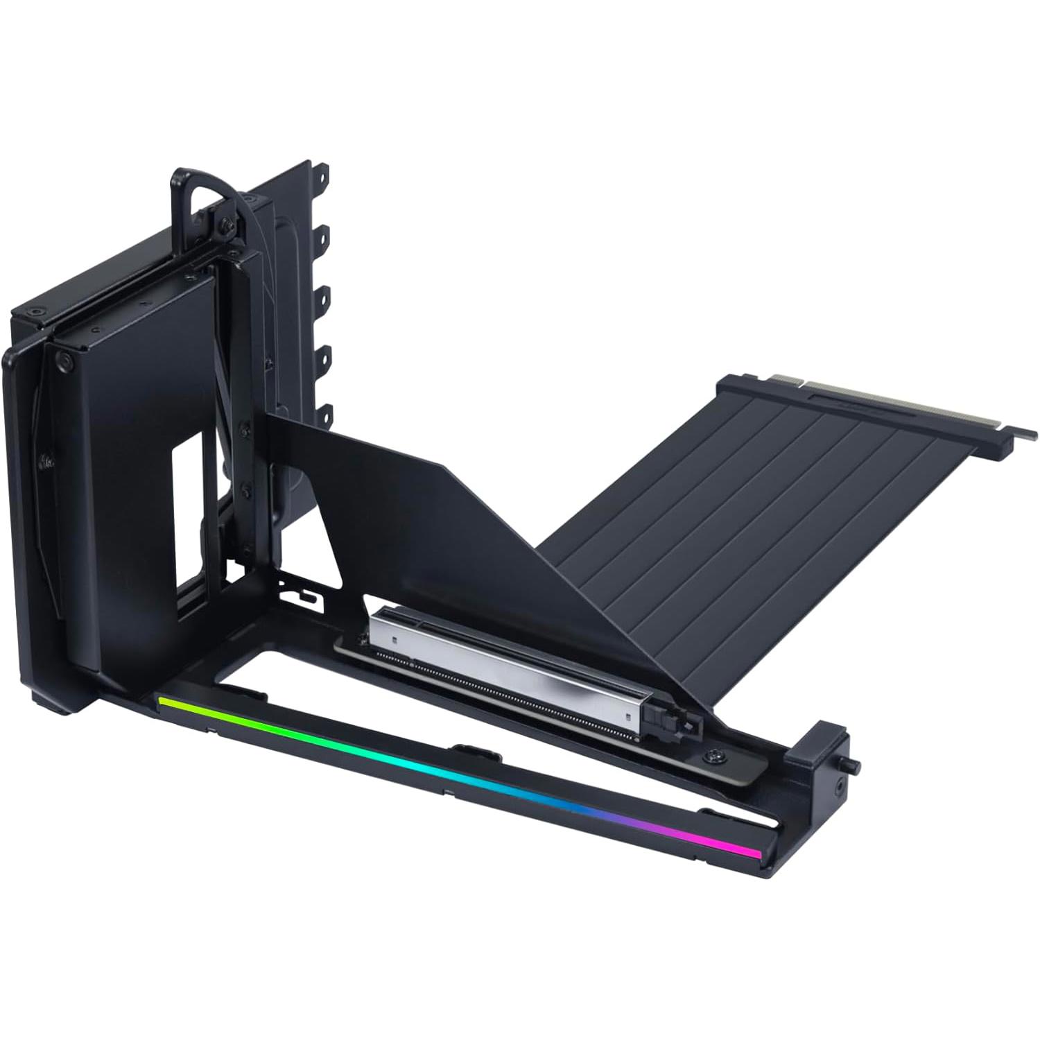 A large main feature product image of Lian Li Universal 4-Slot Vertical GPU Kit with PCIe 5.0 Riser (Black)