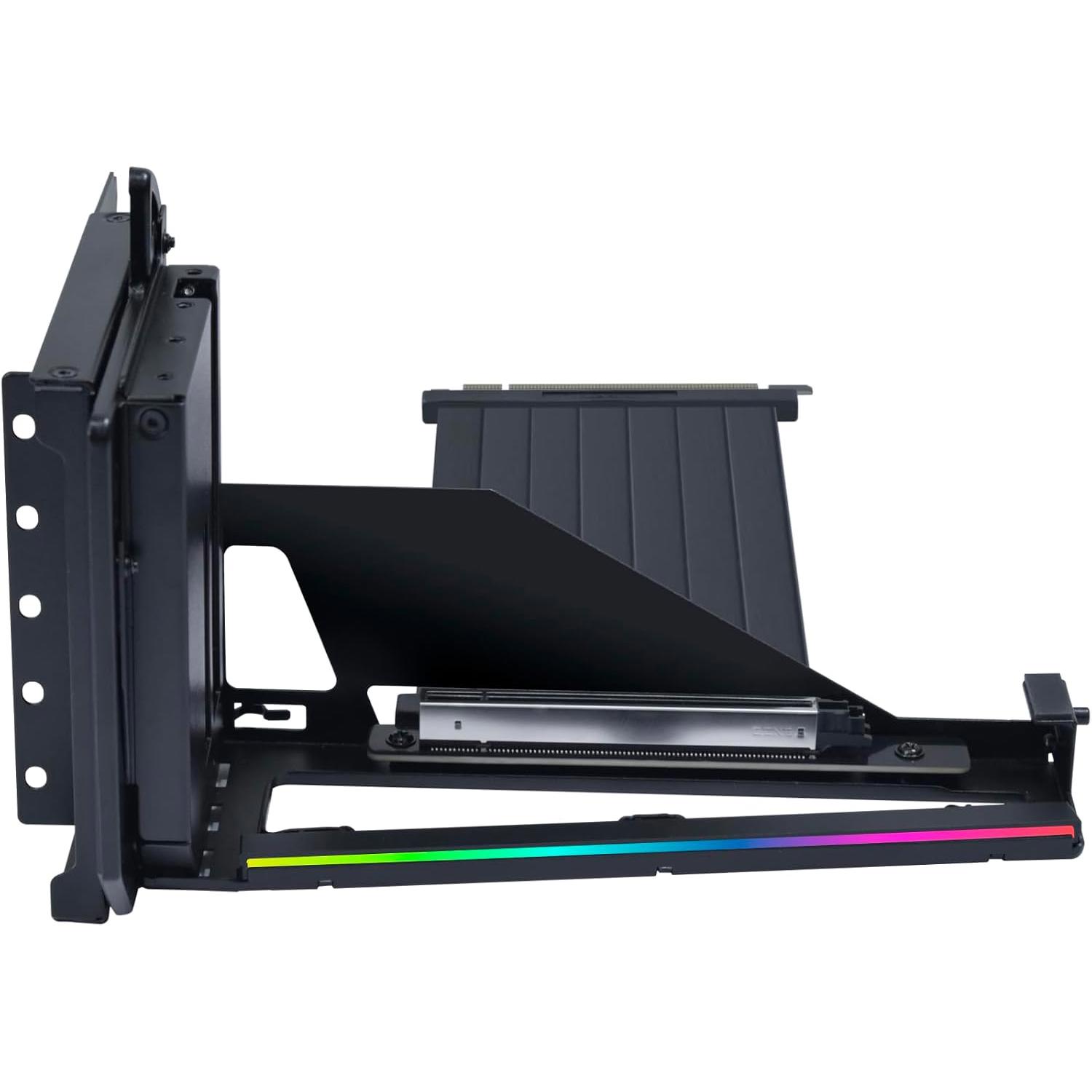A large main feature product image of Lian Li Universal 4-Slot Vertical GPU Kit with PCIe 5.0 Riser (Black)