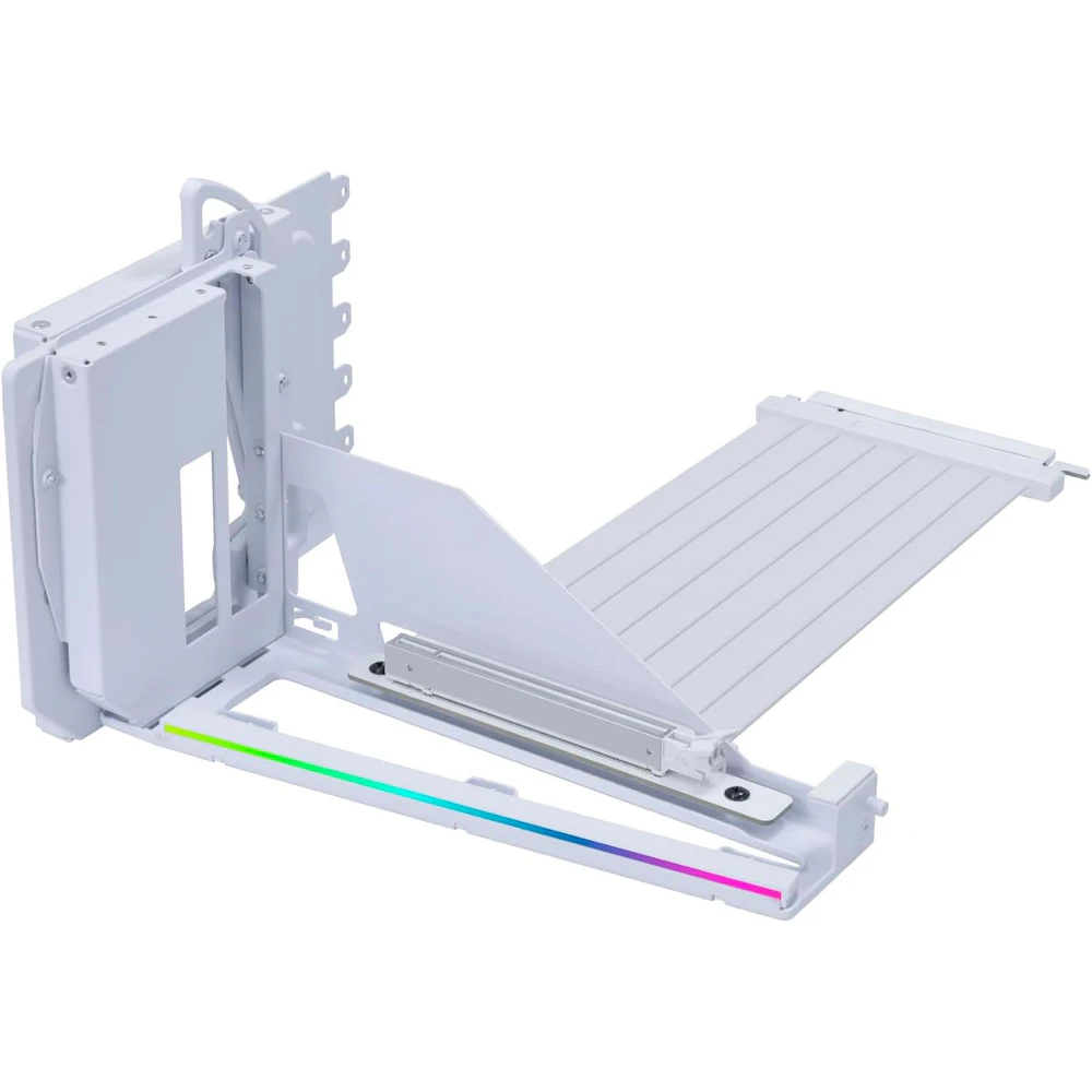 A large main feature product image of Lian Li Universal 4-Slot Vertical GPU Kit with PCIe 5.0 Riser (White)